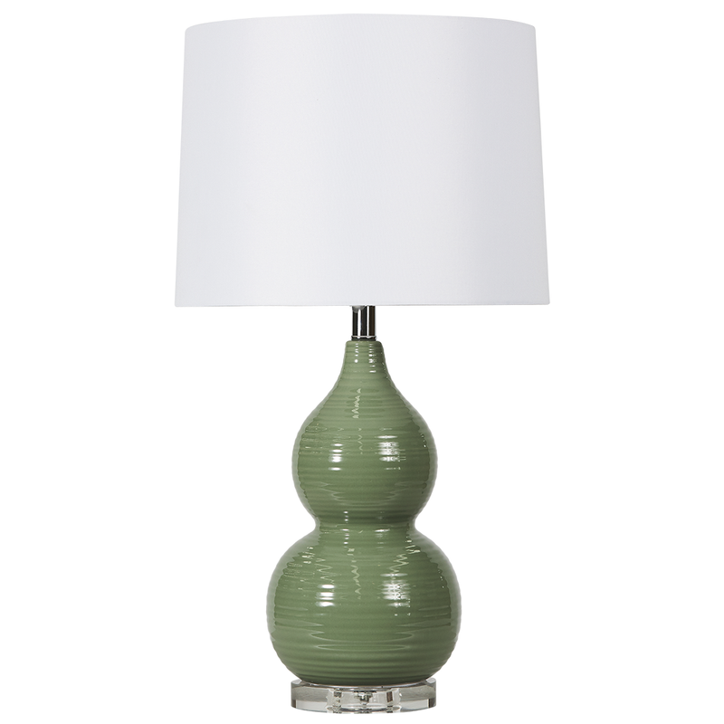 Maisel lamp, green table lamp, gourd style lamp, Coastal style table lamp, Canvas and Sasson lamps, Interior Collections, green gourd style table lamp