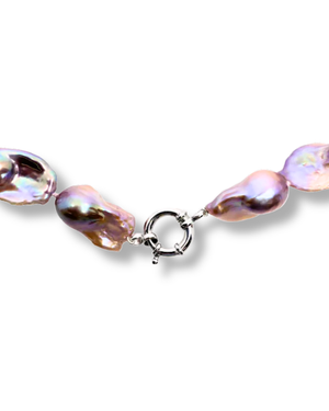 Pink Natural Baroque Pearl Necklace - 45 cm