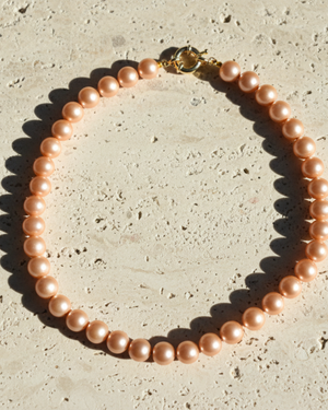 Gold Natural Freshwater Pearl Necklace - 45 cm