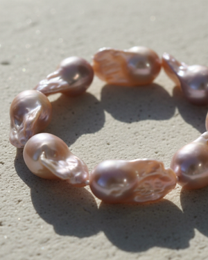Pink Natural Baroque Pearl Bracelet