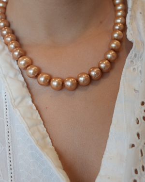 Gold Natural Freshwater Pearl Necklace - 45 cm