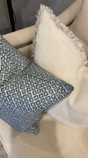 Diamond Azure linen cushion