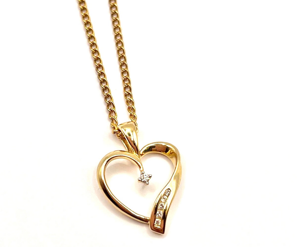 Heart shaped pendant with diamonds, mothers day present, gold heart shaped pendant, gold and diamond heart shaped pendant, Interior Collections, fine jewellery