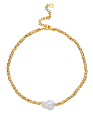 Maisie Baroque Pearl and Gold Necklace