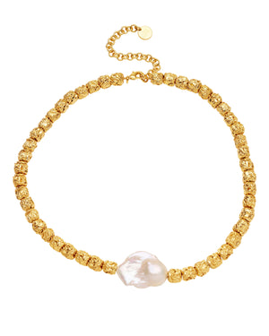 Stevie Baroque Pearl and Gold Necklace