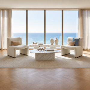 Beau Armchair white boucle