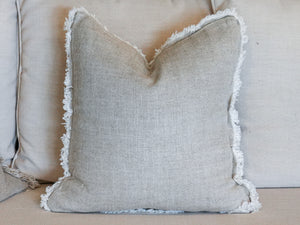Coastal French Linen Fringed Cushion Cover