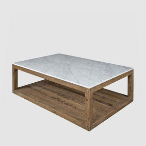 Denver Marble Coffee Table Natural & White, marble and timber coffee table, timber coffee table, marble coffee table, davenport coffee table, hamptons coffee table, Coastal coffee table, Interior Collections