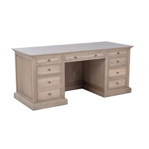 French Panel Desk - Weathered Oak 180cm