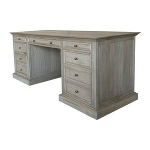 French Panel Desk - Weathered Oak 180cm