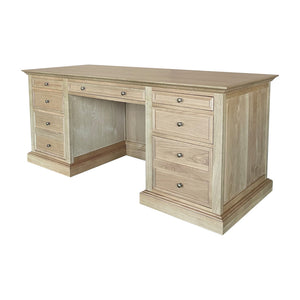 French panel desk natural oak, French panel desk 180cm, 180 timber desk, solid 180cm timber desk, natural oak desk, Interior Collections