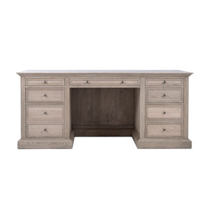 French panel desk weathered oak, solid timber desk, office furniture, timber desk, Interior Collections, French desk, weathered oak desk