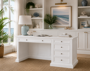 French panel desk white, Hamptons desk, white Hamptons desk, White coastal desk, Coastal style desk, Hamptons style desk, French provincial desk, 180cm white desk, French style desk white