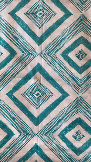 Swazi cotton tablecloth - aqua