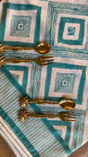 Swazi cotton tablecloth - aqua