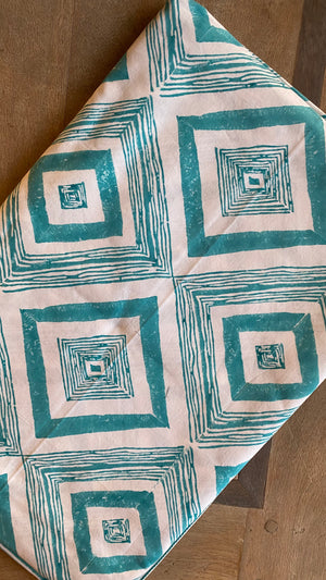 Swazi cotton tablecloth - aqua