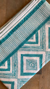 Swazi cotton tablecloth - aqua