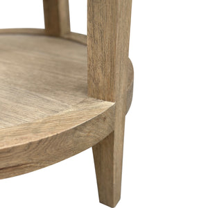 Coastal Round Side Table - Weathered Oak