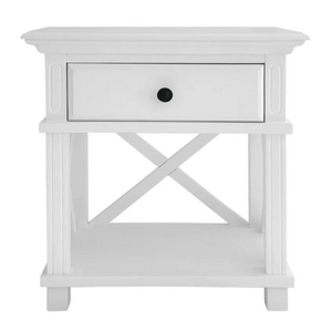 Hamptons Bedside Table - White