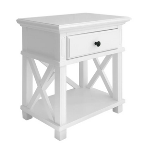 Hamptons Bedside Table - White