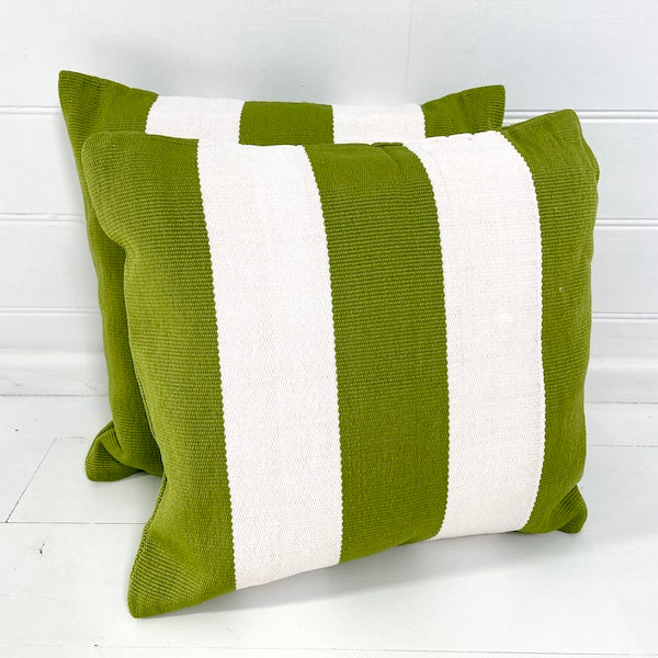 St Tropez Green Stripe cushion cover