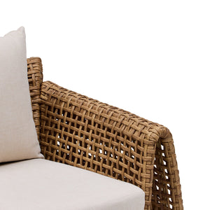 luxury outdoor armchair Australia, PE wicker outdoor chair, natural rattan look armchair, weather-resistant outdoor seating, Hamptons outdoor armchair, coastal outdoor chair, high-end outdoor lounge chair, all-weather outdoor armchair, modern resort outdoor furniture, Roma outdoor chair, Interior Collections, outdoor chair, outdoor armchair