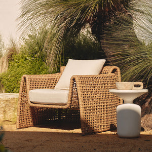 luxury outdoor armchair Australia, PE wicker outdoor chair, natural rattan look armchair, weather-resistant outdoor seating, Hamptons outdoor armchair, coastal outdoor chair, high-end outdoor lounge chair, all-weather outdoor armchair, modern resort outdoor furniture