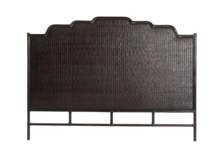 luxury rattan bedhead Australia, handcrafted rattan bedhead, coastal bedroom furniture, Hamptons style bedhead, ethical rattan furniture, resort style bedroom decor, King and Queen rattan bedhead, modern organic bedroom furniture, Interior Collections, Wisteria Design furniture