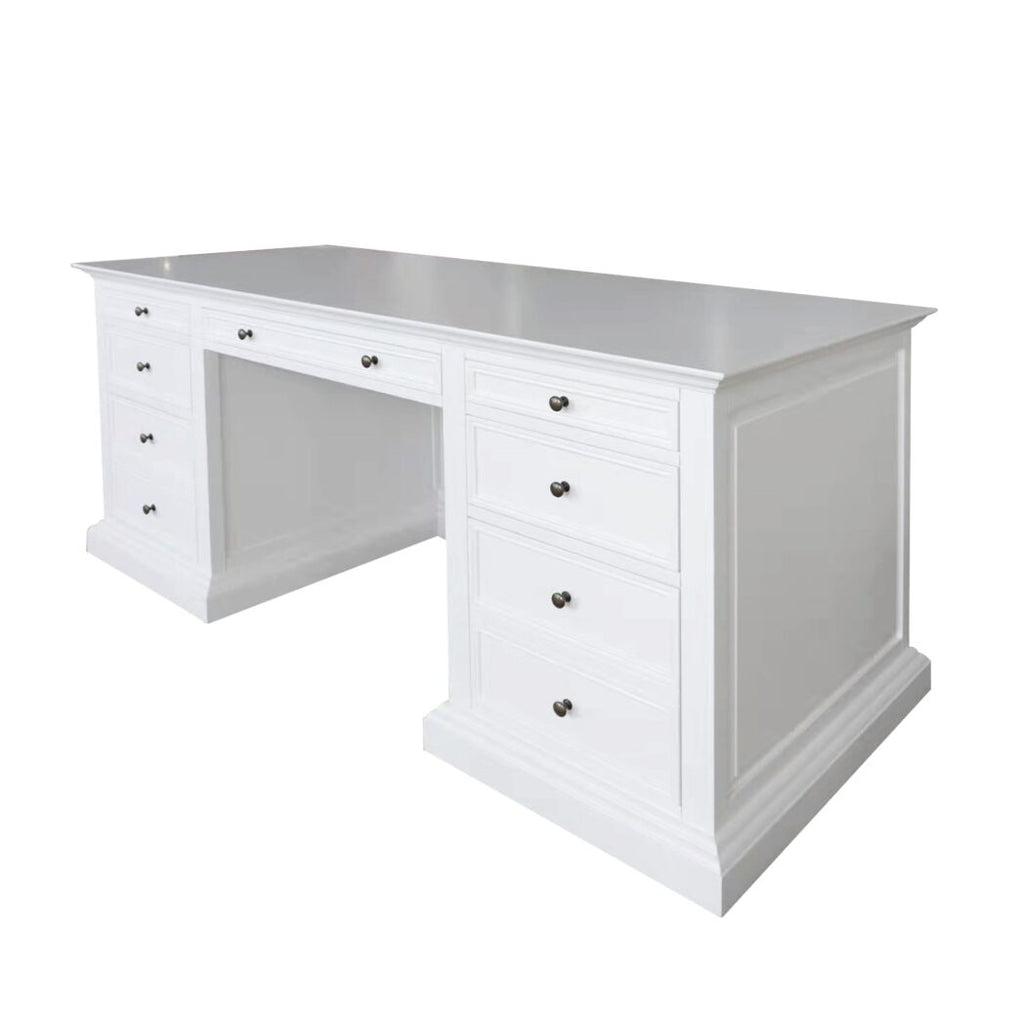 French Panel Desk White 180cm, French Provincial style desk, solid oak desk, 180cm desk, Hamptons desk, Coastal desk, Interior Collections