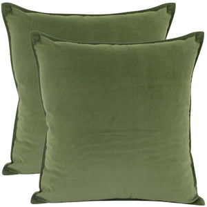 Olive Green Velvet Cushions