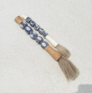 Pair of Blue and White Chinese caligraphy brushes