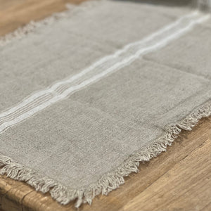 Rustic linen, striped table runner, rustic table runner, French linen table runner, French linen, French linen runner, Interior Collections, Linens unlimited, linen, 100% French linen