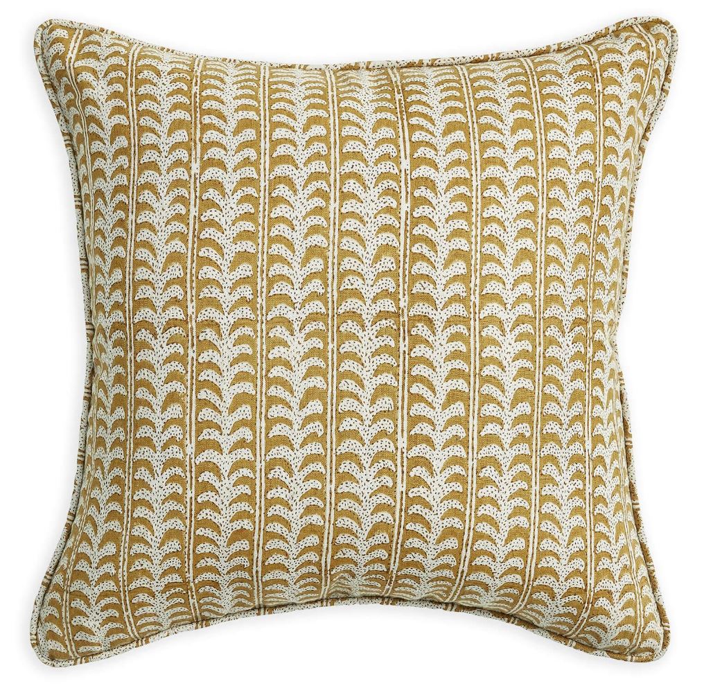 Luxor Saffron linen cushion
