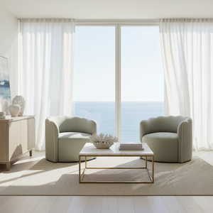 seafoam blue armchair for a contemporary coastal home