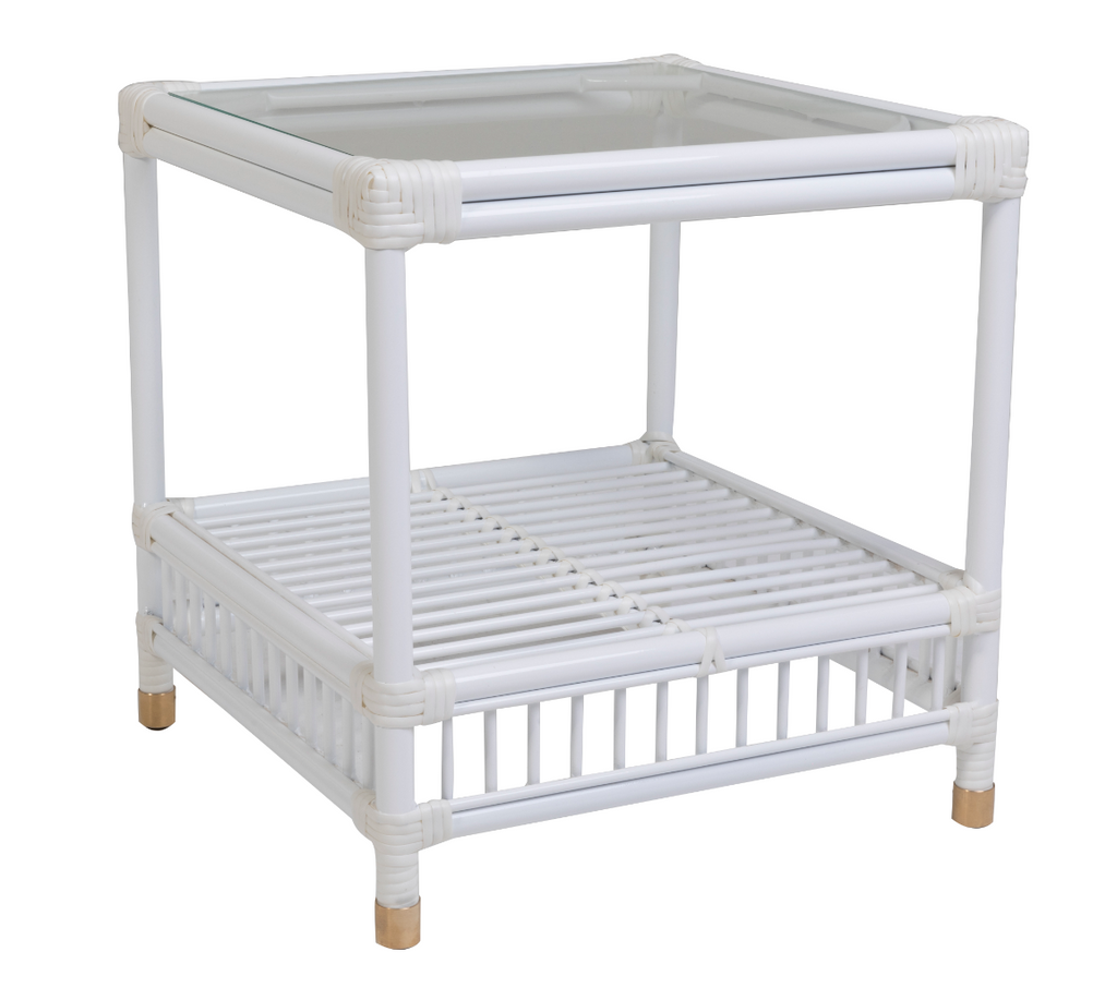 Sorrento outdoor side table - white