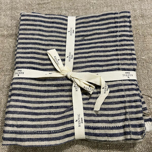 Rustic Linen Blue Striped Tea Towel