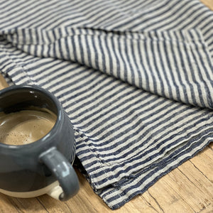 Rustic Linen Blue Striped Tea Towel
