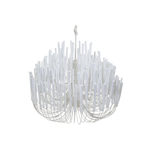 Wooden Candlestick Chandelier - white