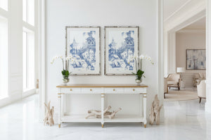 Chinoiserie art, Interior Collections, Blue and White art, blue and white prints, hamptons artworks, Hamptons art, Coastal art