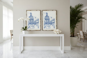 Chinoiserie art, Interior Collections, Blue and White art, blue and white prints, hamptons artworks, Hamptons art, Coastal art