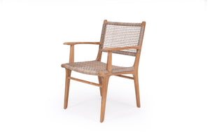 Coastal Teak Dining Armchair - washed grey