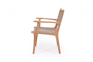 Coastal Teak Dining Armchair - washed grey