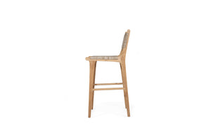 teak bar stool Australia, luxury outdoor bar stool, modern Danish design stool, solid teak bar seating, Hamptons style bar stool, Viro cord bar stool, premium resort style stool, designer bar stool Australia, Zen stool, kitchen stool, grey stool, outdoor stool, Interior Collections.