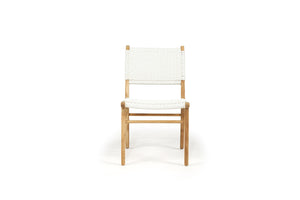 Coastal Teak Dining chair - white close weave