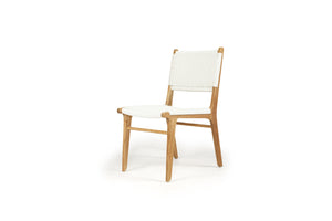 Coastal Teak Dining chair - white close weave
