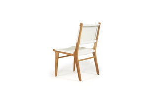 Coastal Teak Dining chair - white close weave