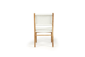 Coastal Teak Dining chair - white close weave