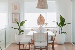 Coastal Teak Dining chair - white close weave