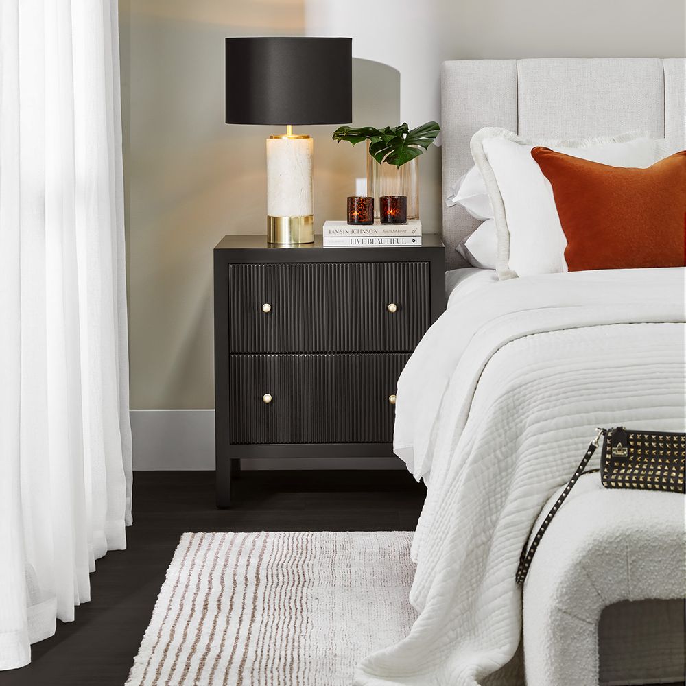 luxury marble table lamp, brass designer lamp, black linen shade lamp, Mykonos-inspired lighting, high-end bedroom lamp, contemporary table lamp, statement living room lamp, premium home décor Australia, Interior Collections, Cafe Lighting, Paola table lamp