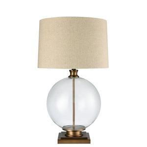 Classic Antique Brass and Glass Lamp